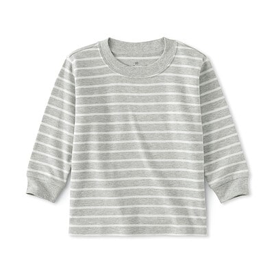 ベビー　あたまするっと　両面起毛クルーネック長袖Ｔシャツ