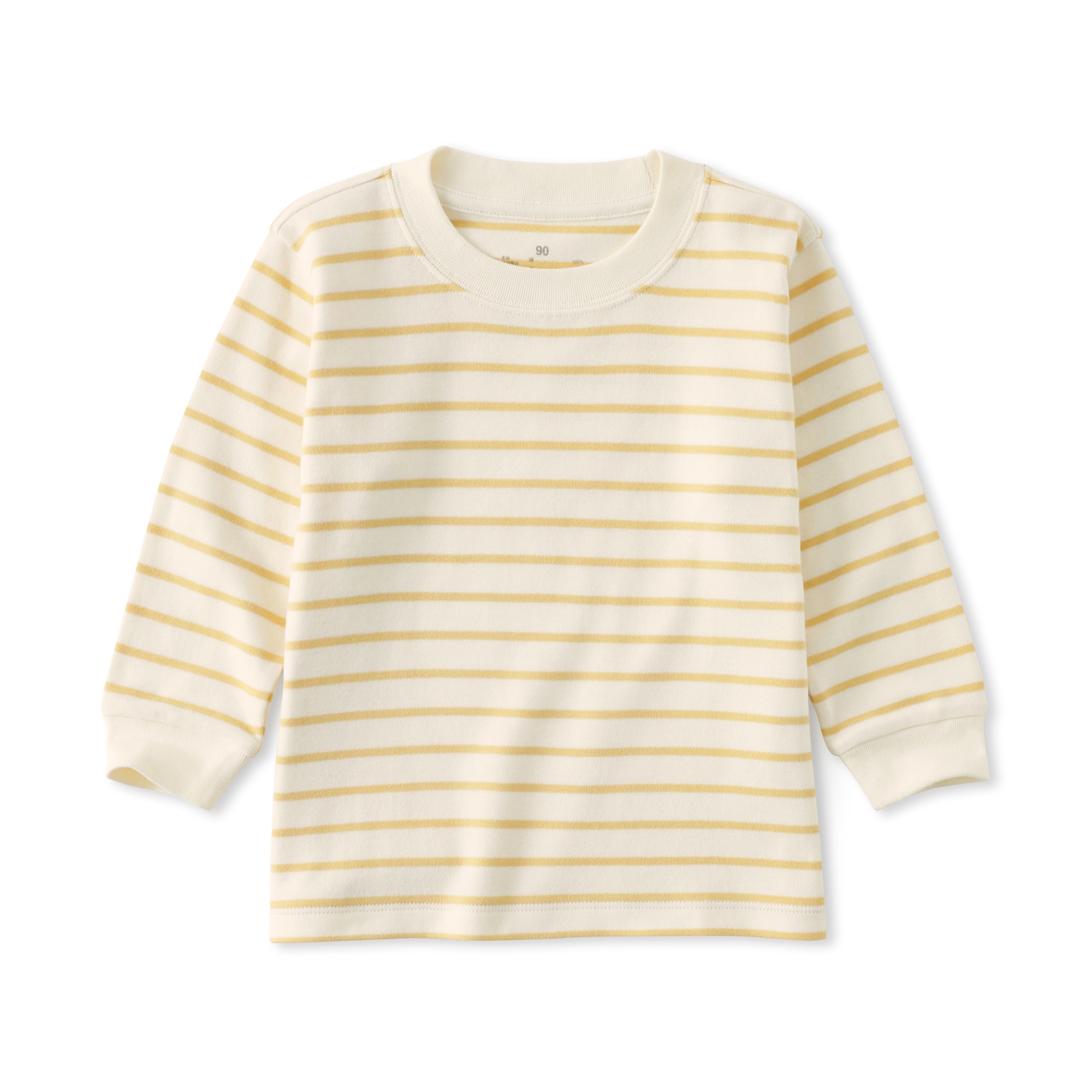 ベビー　あたまするっと　両面起毛クルーネック長袖Ｔシャツ