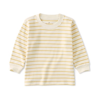 ベビー　あたまするっと　両面起毛クルーネック長袖Ｔシャツ