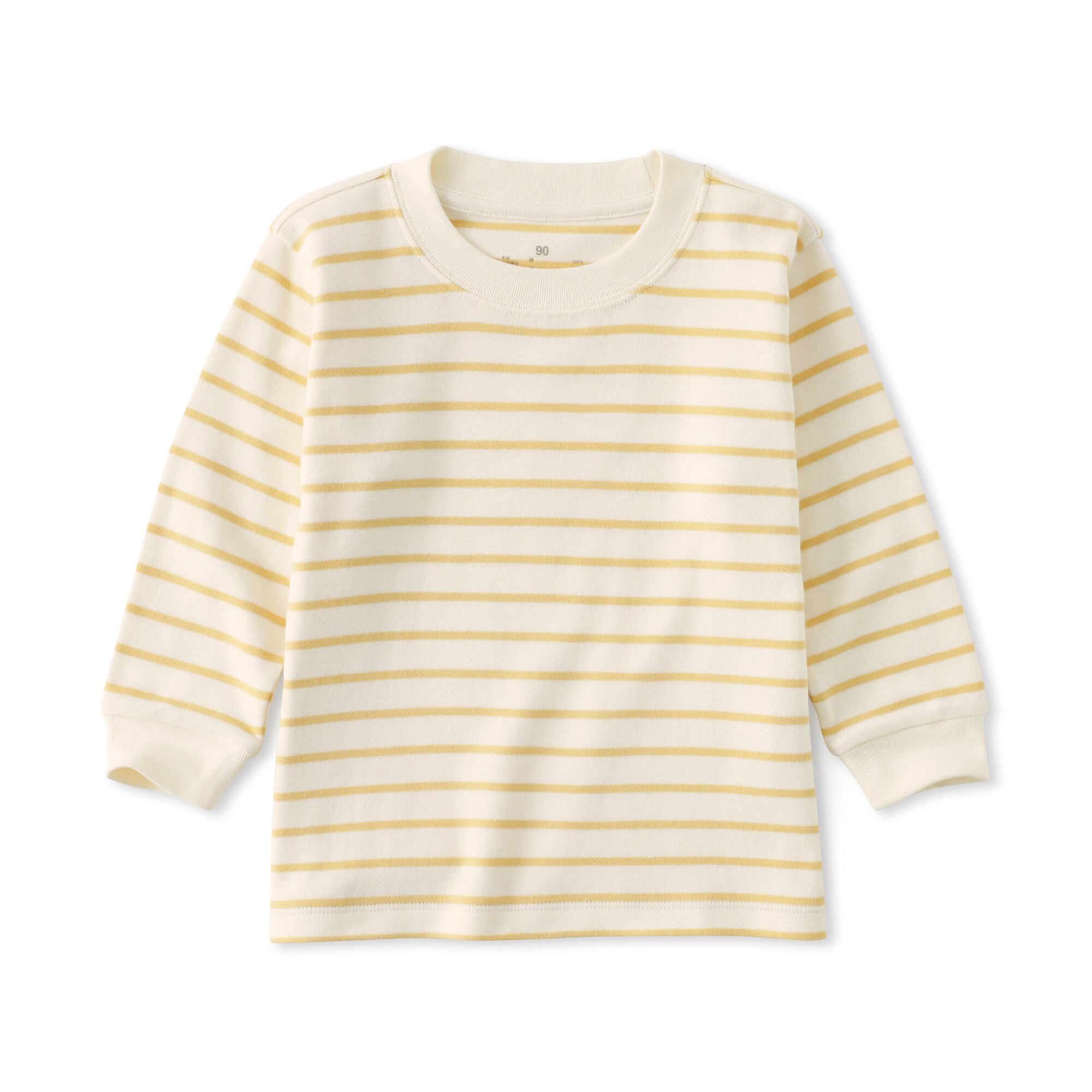 ベビー　あたまするっと　両面起毛クルーネック長袖Ｔシャツ