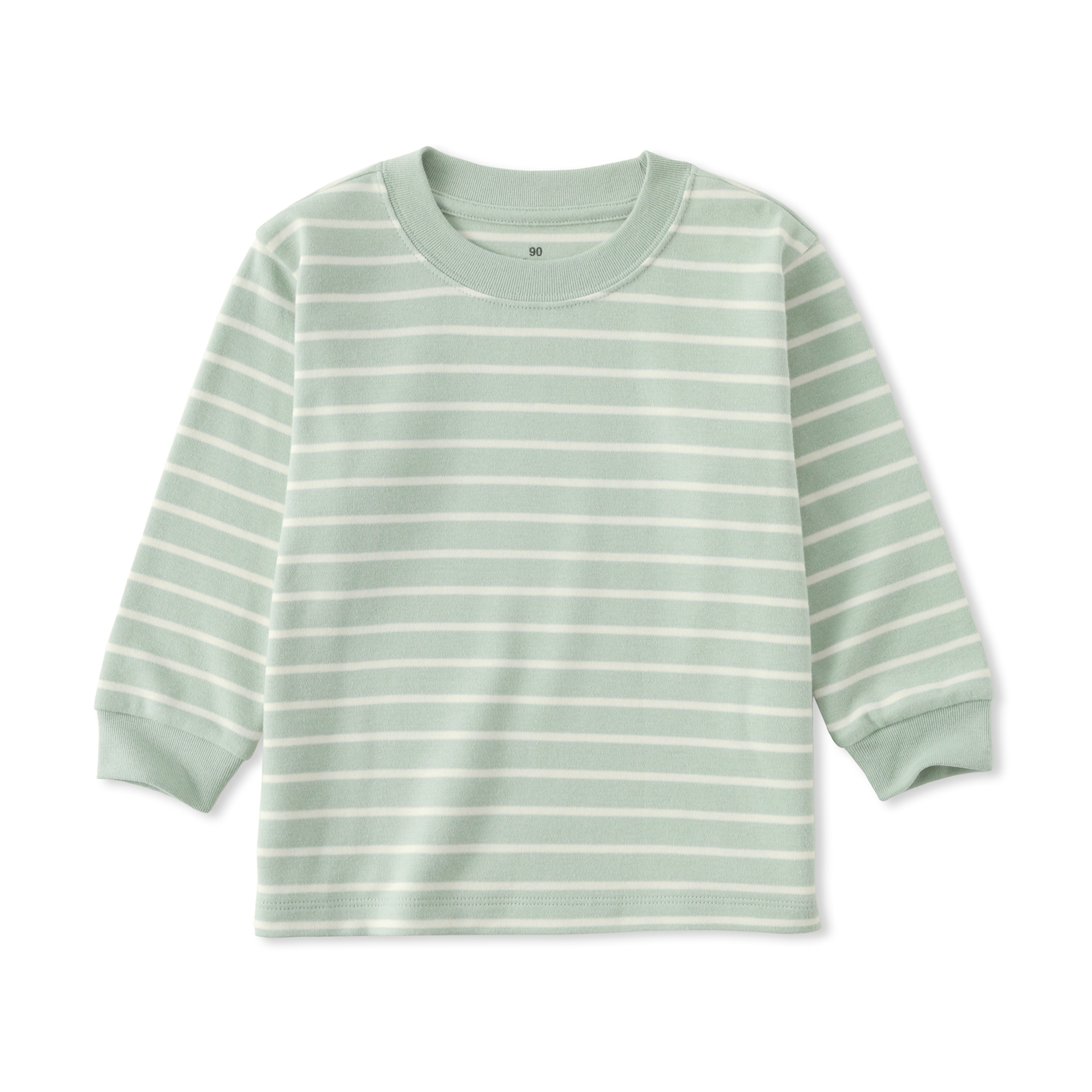 ベビー　あたまするっと　両面起毛クルーネック長袖Ｔシャツ