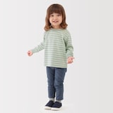 ベビー　あたまするっと　両面起毛クルーネック長袖Ｔシャツ