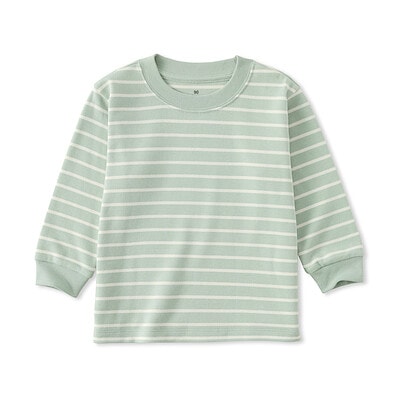 ベビー　あたまするっと　両面起毛クルーネック長袖Ｔシャツ