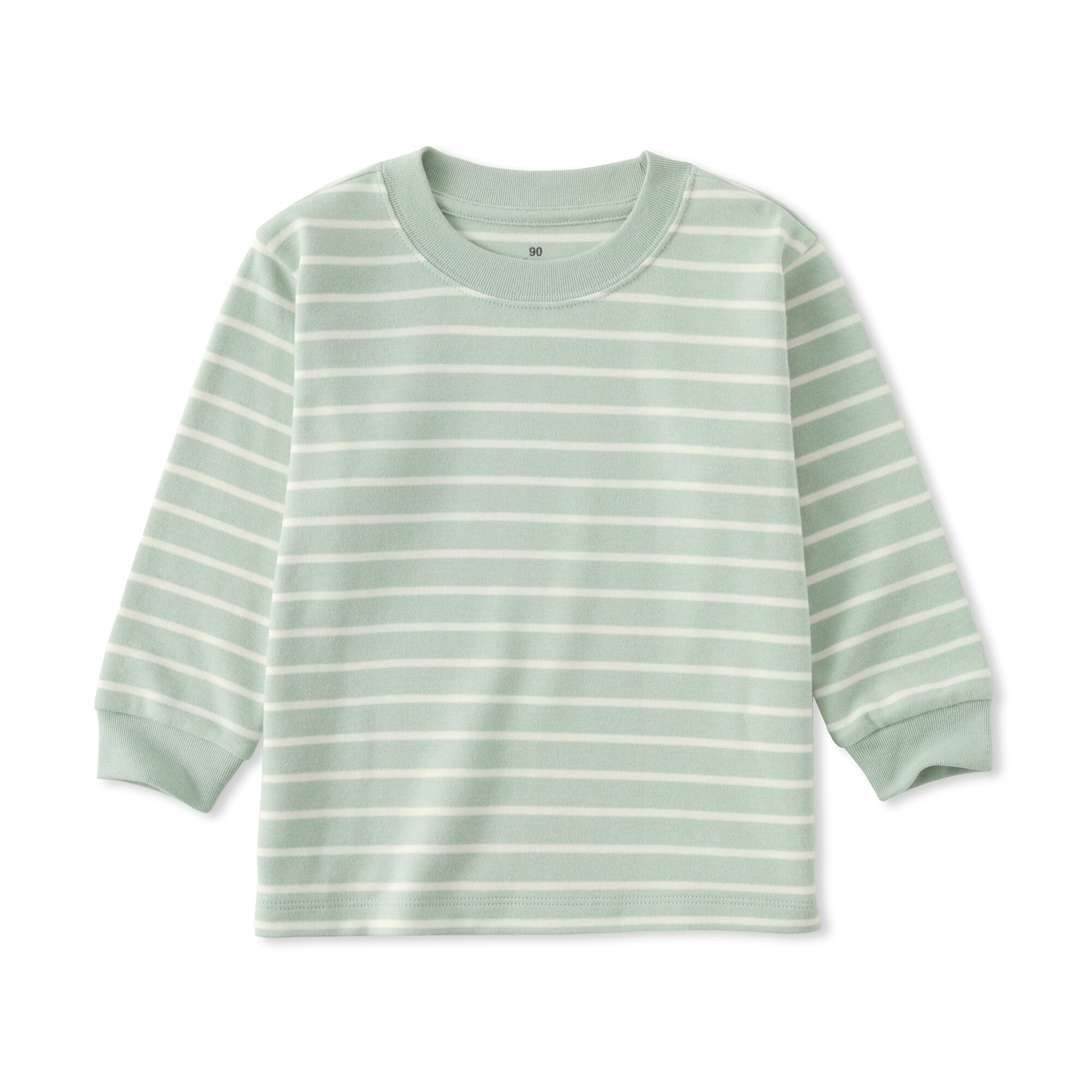 ベビー　あたまするっと　両面起毛クルーネック長袖Ｔシャツ