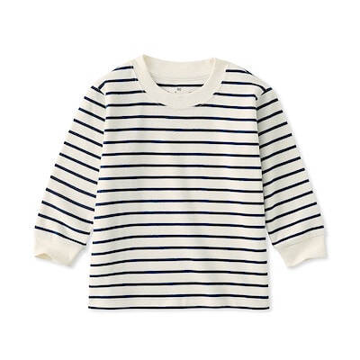 【９月中旬発売予定】ベビー　あたまするっと　両面起毛クルーネック長袖Ｔシャツ