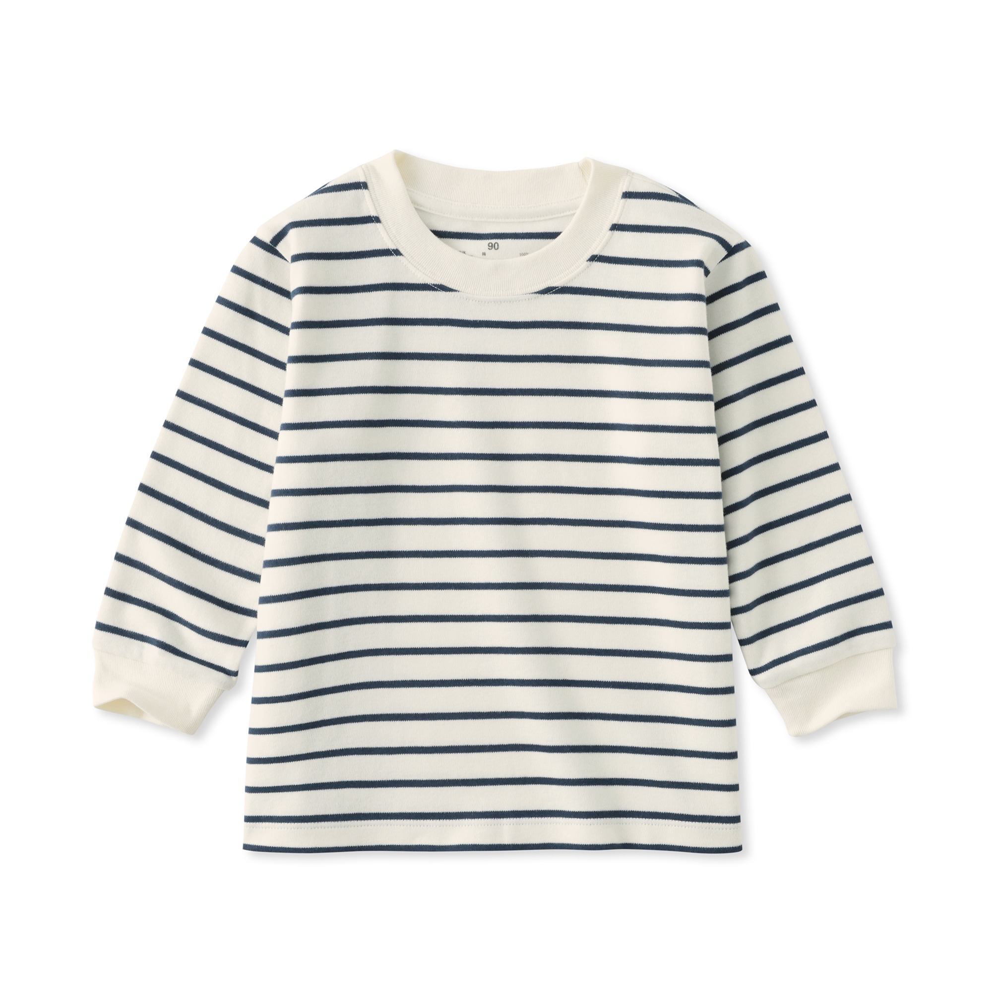 ベビー　あたまするっと　両面起毛クルーネック長袖Ｔシャツ