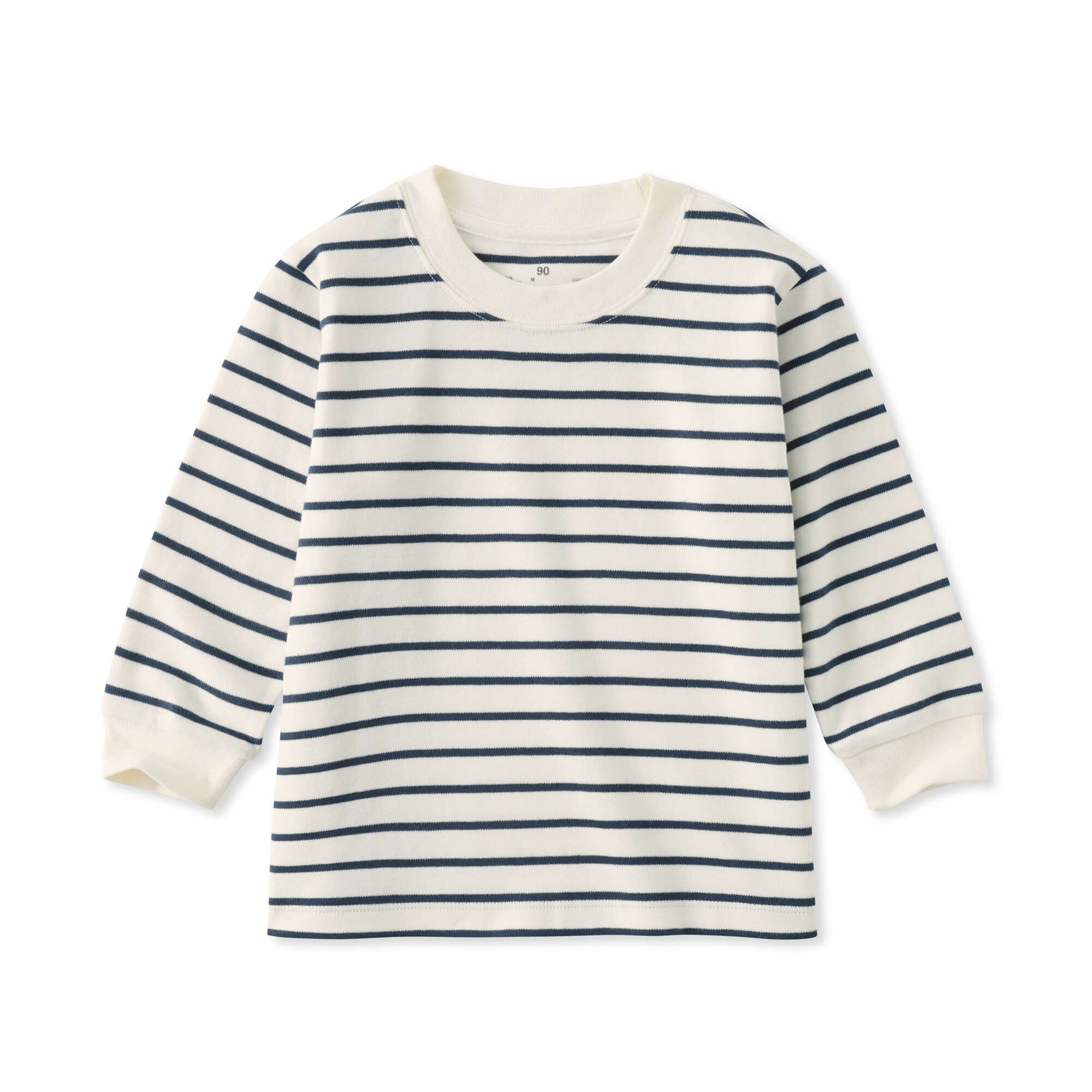 ベビー　あたまするっと　両面起毛クルーネック長袖Ｔシャツ