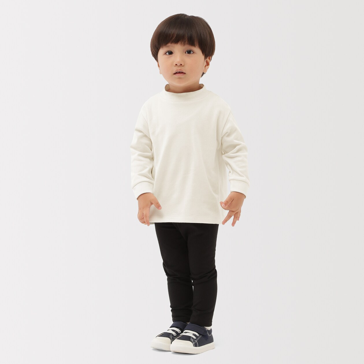 ベビー　両面起毛ハイネック長袖Ｔシャツ