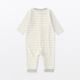 ベビー　脇に縫い目のない起毛フライス編み長袖カバーオール