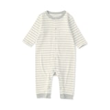 ベビー　脇に縫い目のない起毛フライス編み長袖カバーオール