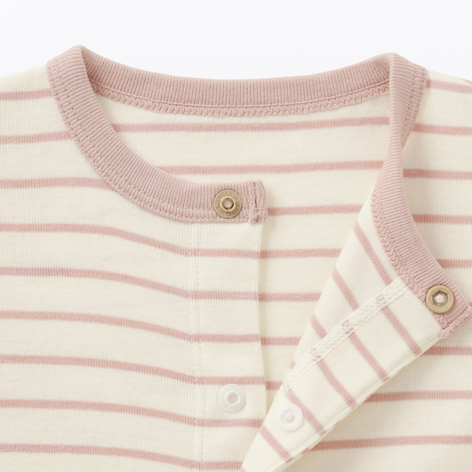 ベビー　脇に縫い目のない起毛フライス編み長袖カバーオール