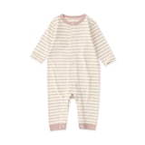 ベビー　脇に縫い目のない起毛フライス編み長袖カバーオール