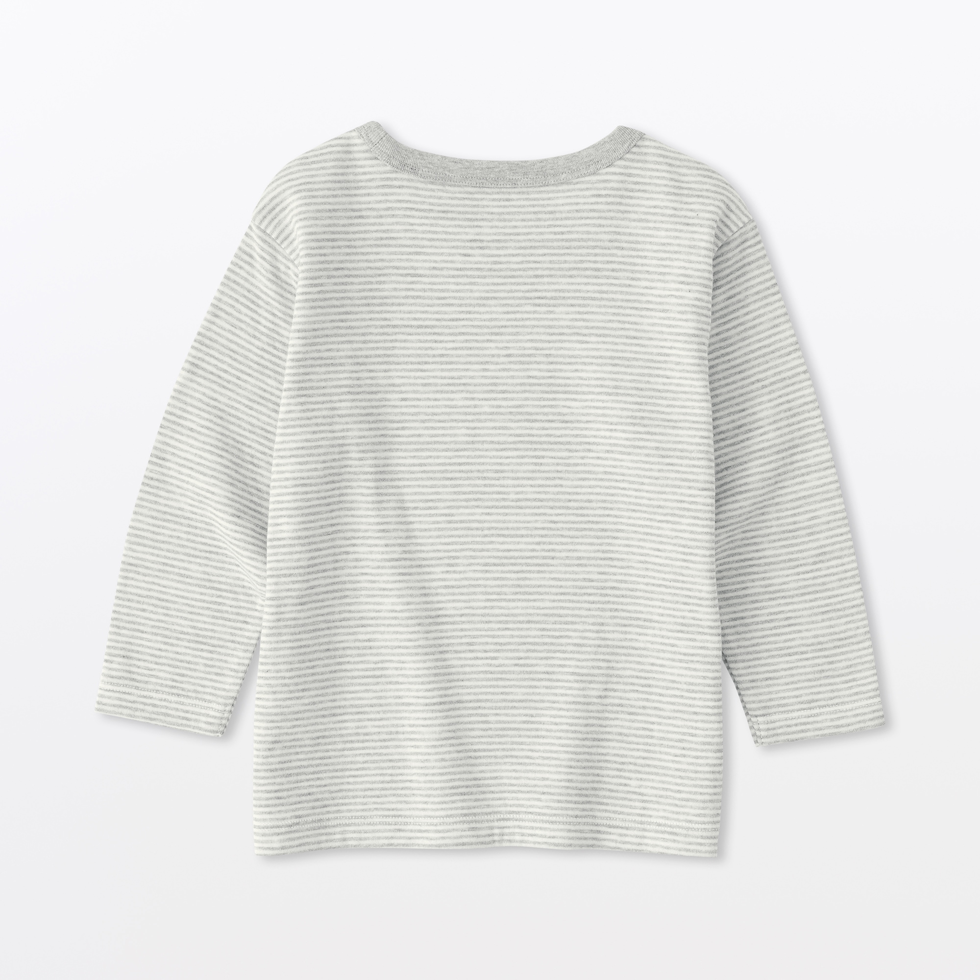 ベビー　あたまするっと　接結編みクルーネック長袖Ｔシャツ