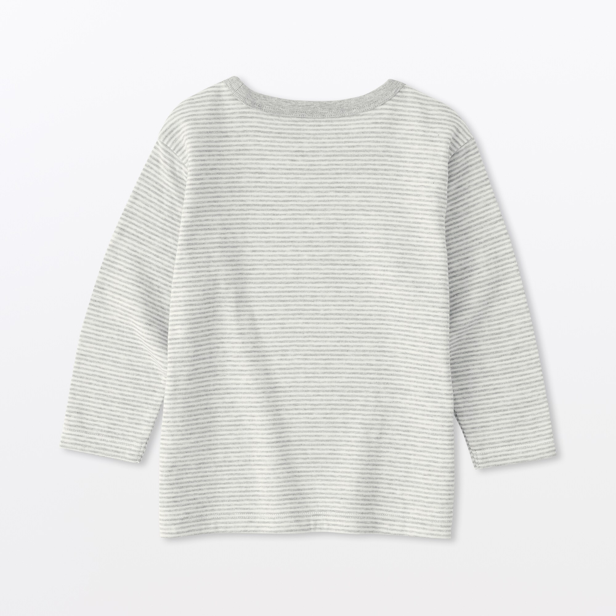 ベビー　あたまするっと　接結編みクルーネック長袖Ｔシャツ