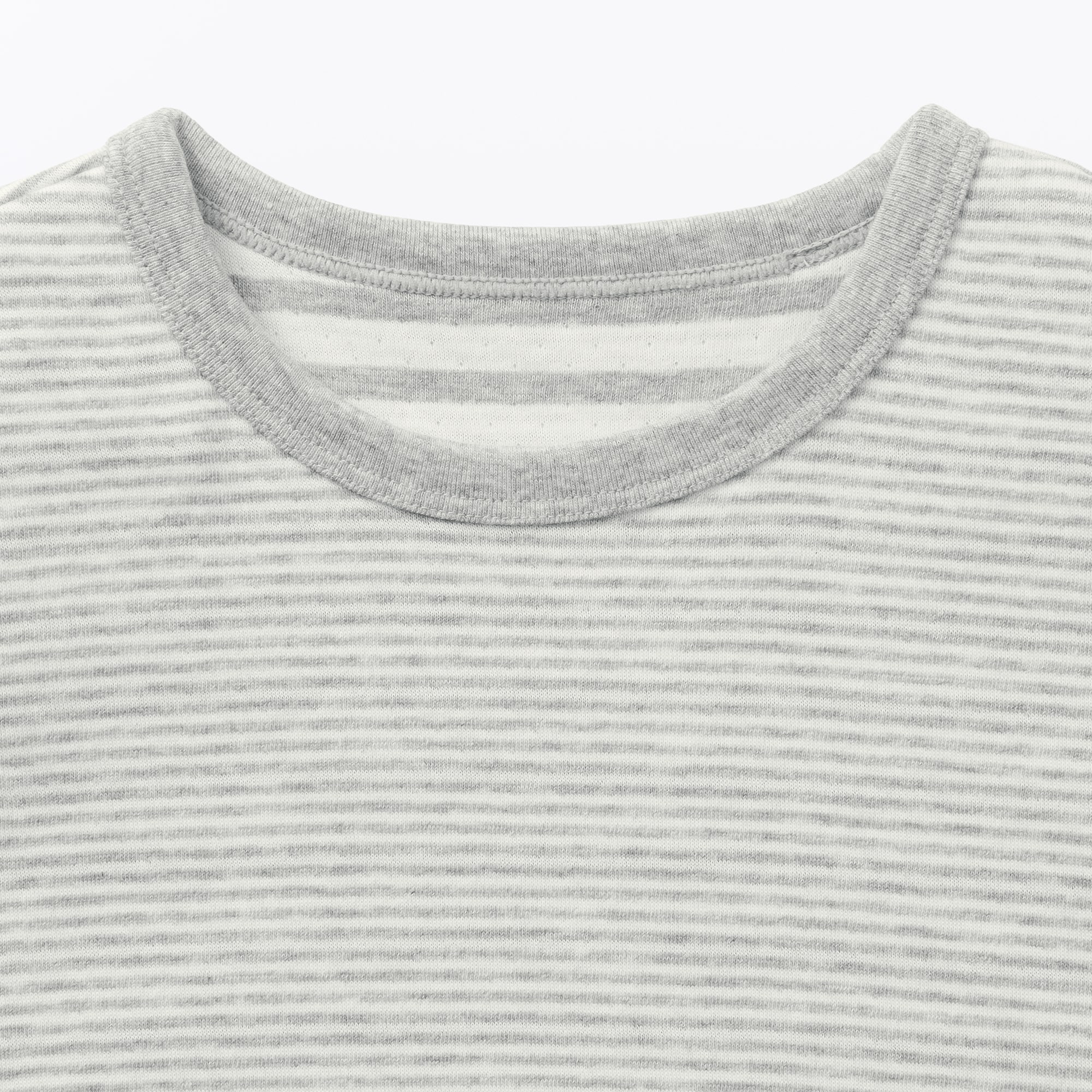 ベビー　あたまするっと　接結編みクルーネック長袖Ｔシャツ