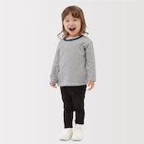 ベビー　あたまするっと　接結編みクルーネック長袖Ｔシャツ