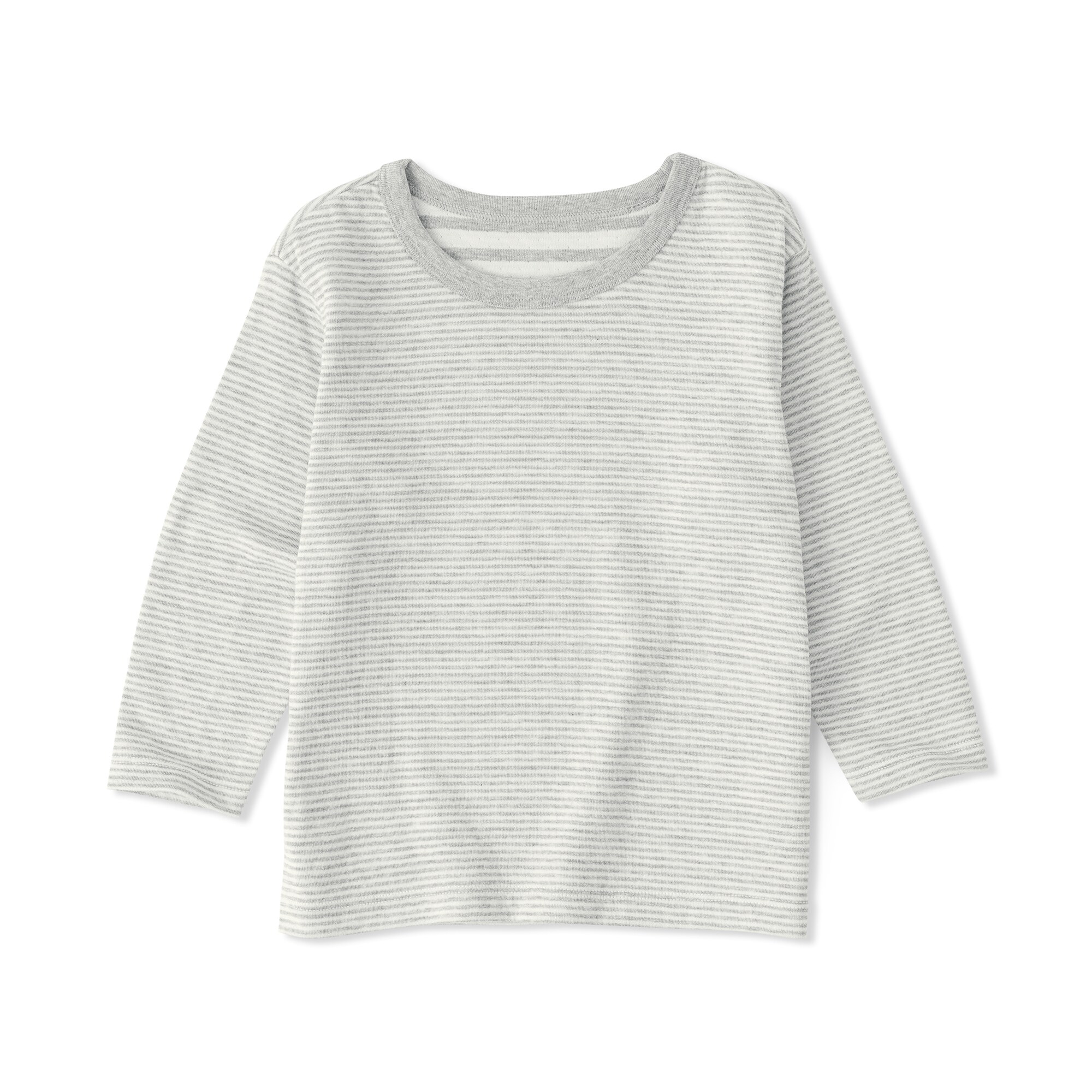 ベビー　あたまするっと　接結編みクルーネック長袖Ｔシャツ