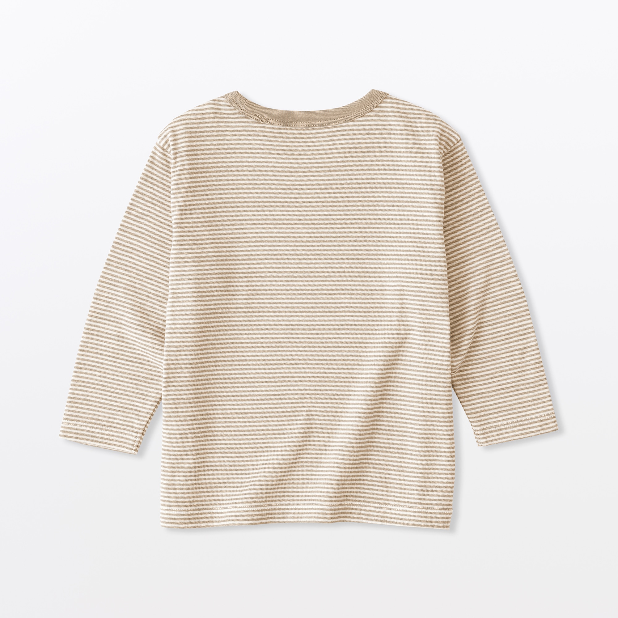 ベビー　あたまするっと　接結編みクルーネック長袖Ｔシャツ