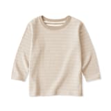 ベビー　あたまするっと　接結編みクルーネック長袖Ｔシャツ