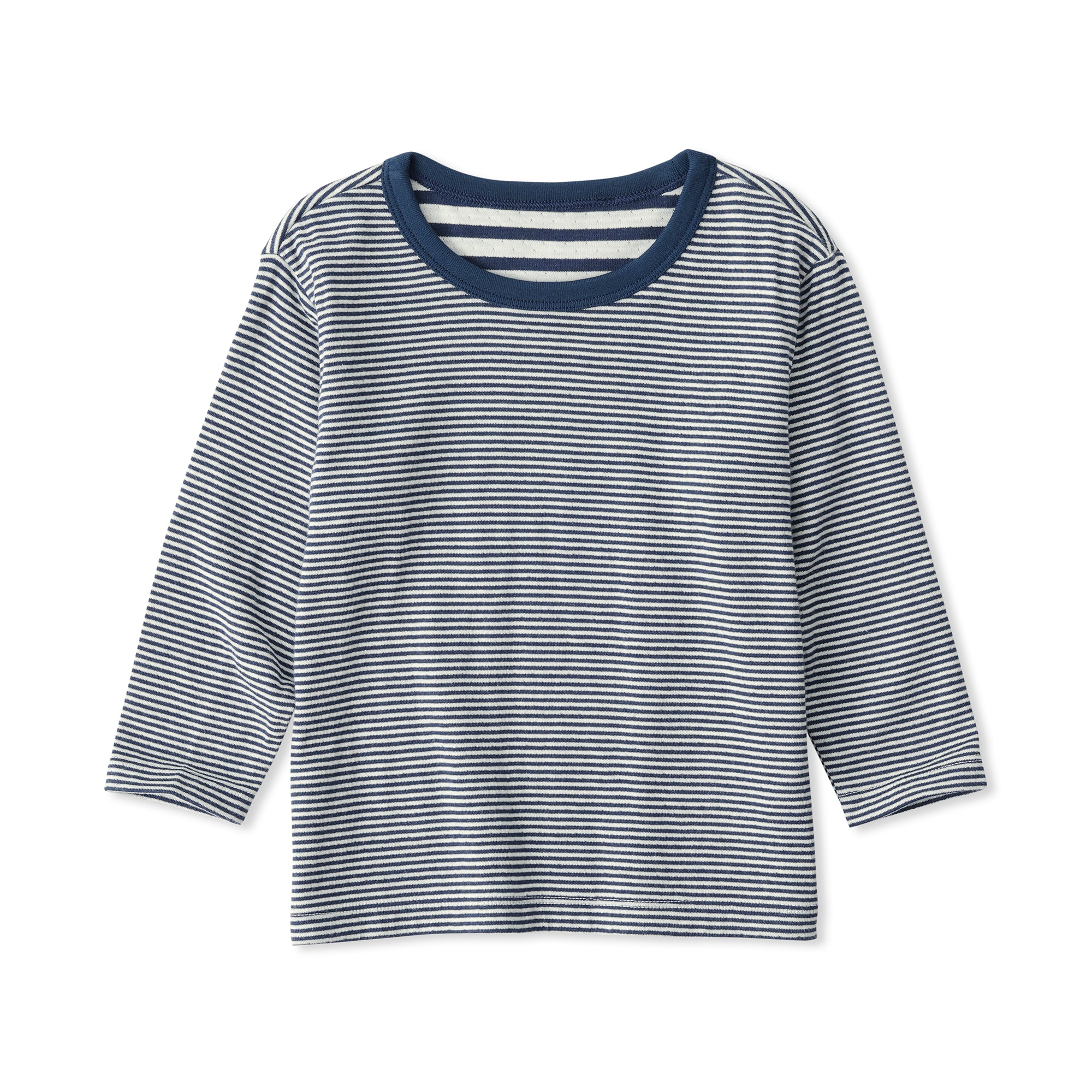 ベビー　あたまするっと　接結編みクルーネック長袖Ｔシャツ