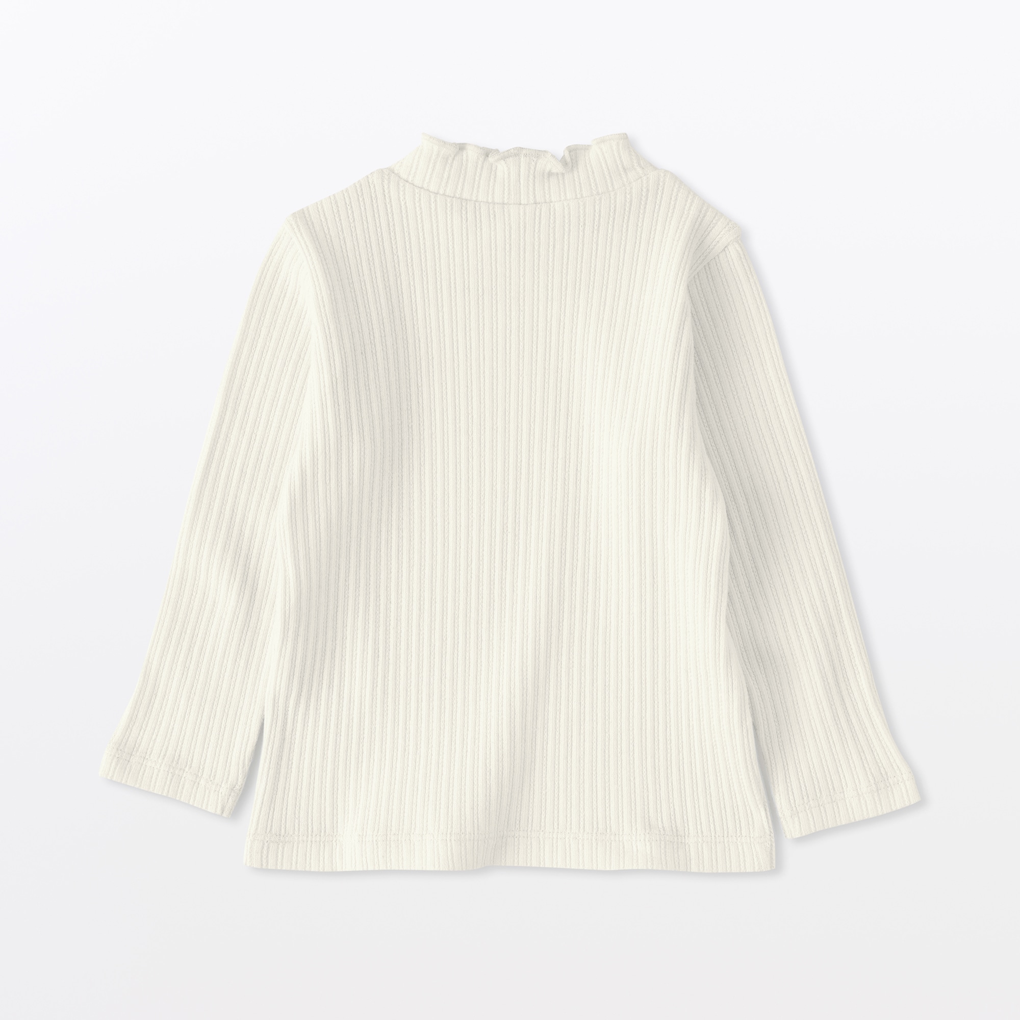 ベビー　ストレッチジャカード編みハイネック長袖Ｔシャツ