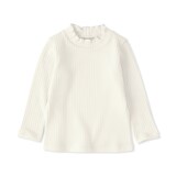 ベビー　ストレッチジャカード編みハイネック長袖Ｔシャツ