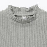 ベビー　ストレッチジャカード編みハイネック長袖Ｔシャツ