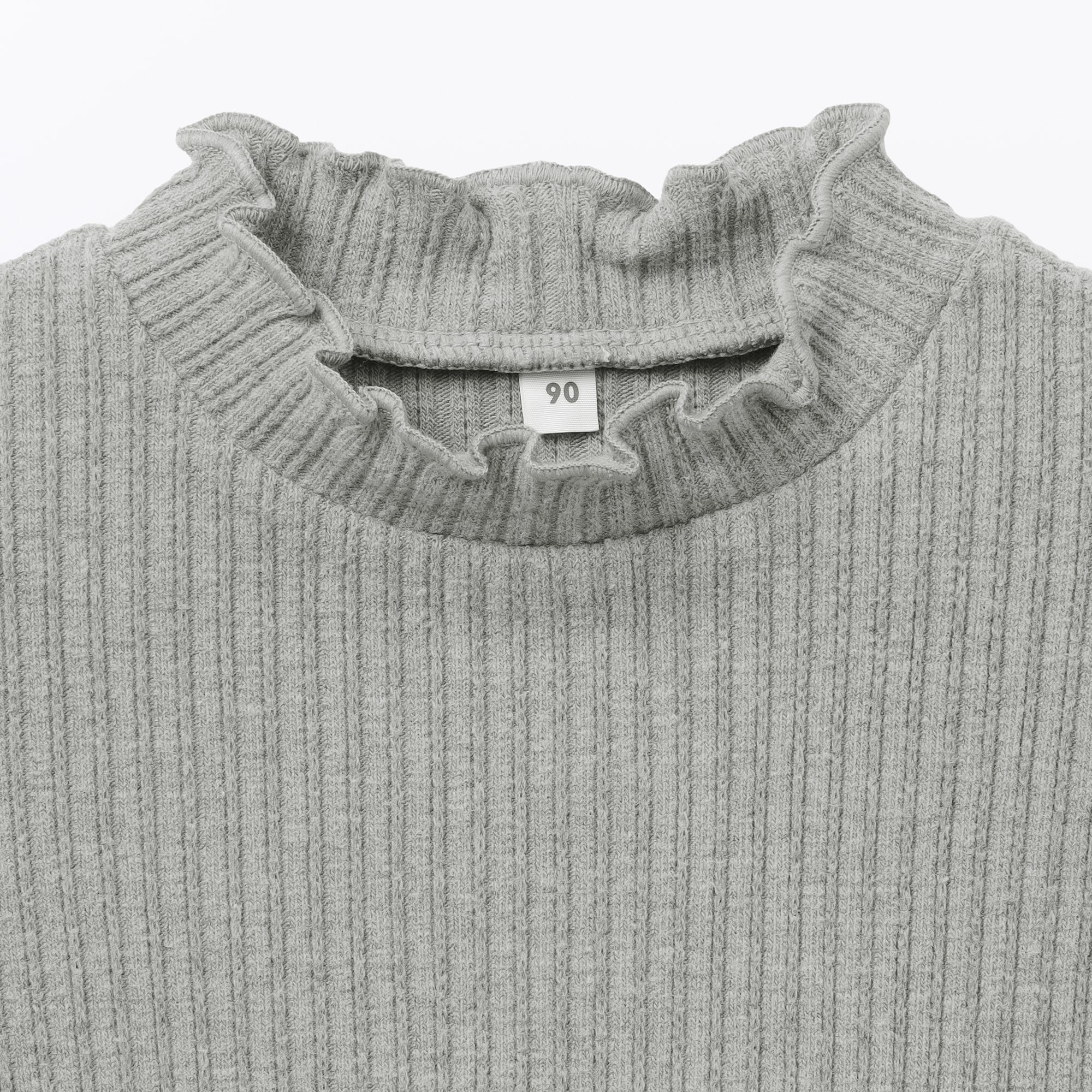 ベビー　ストレッチジャカード編みハイネック長袖Ｔシャツ