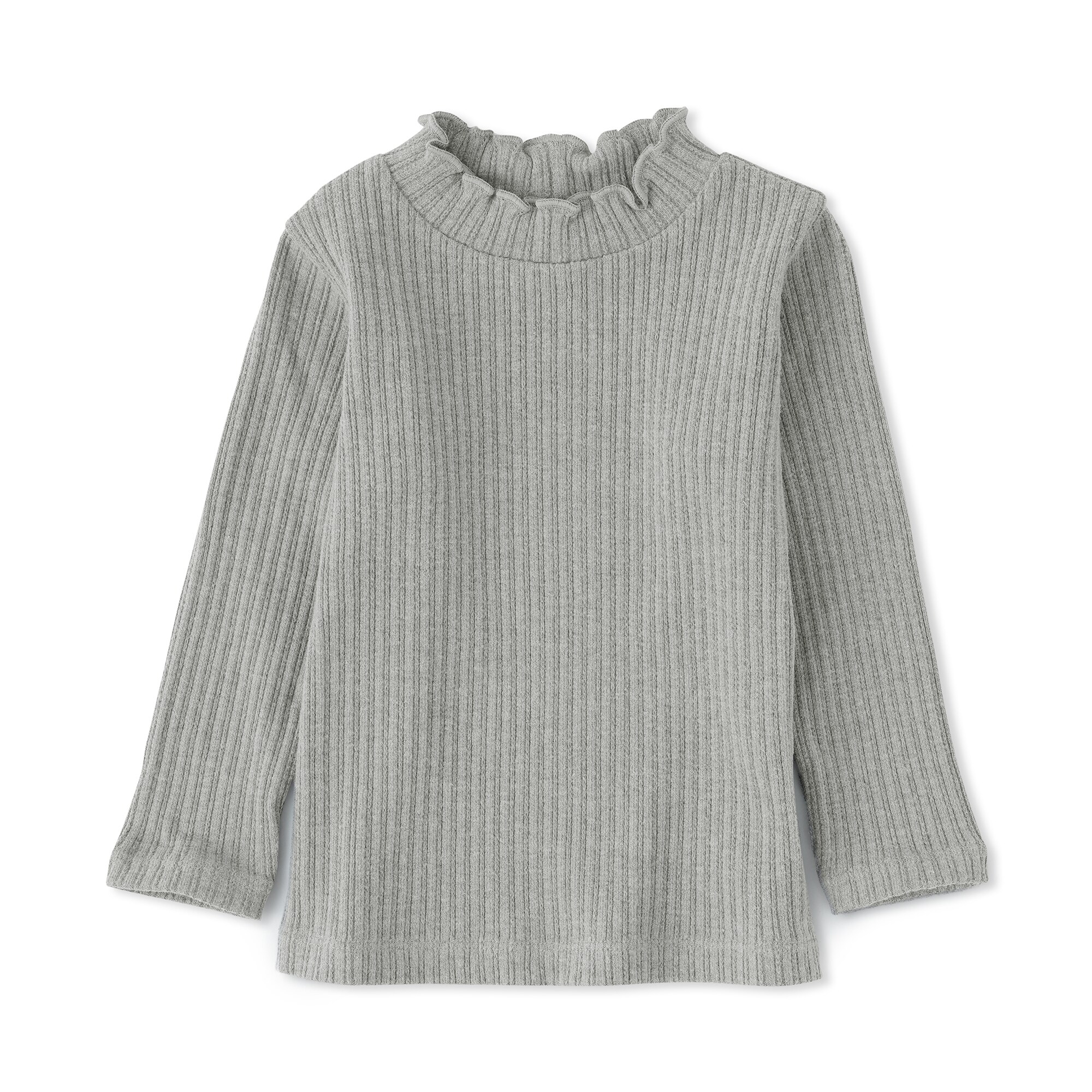 ベビー　ストレッチジャカード編みハイネック長袖Ｔシャツ