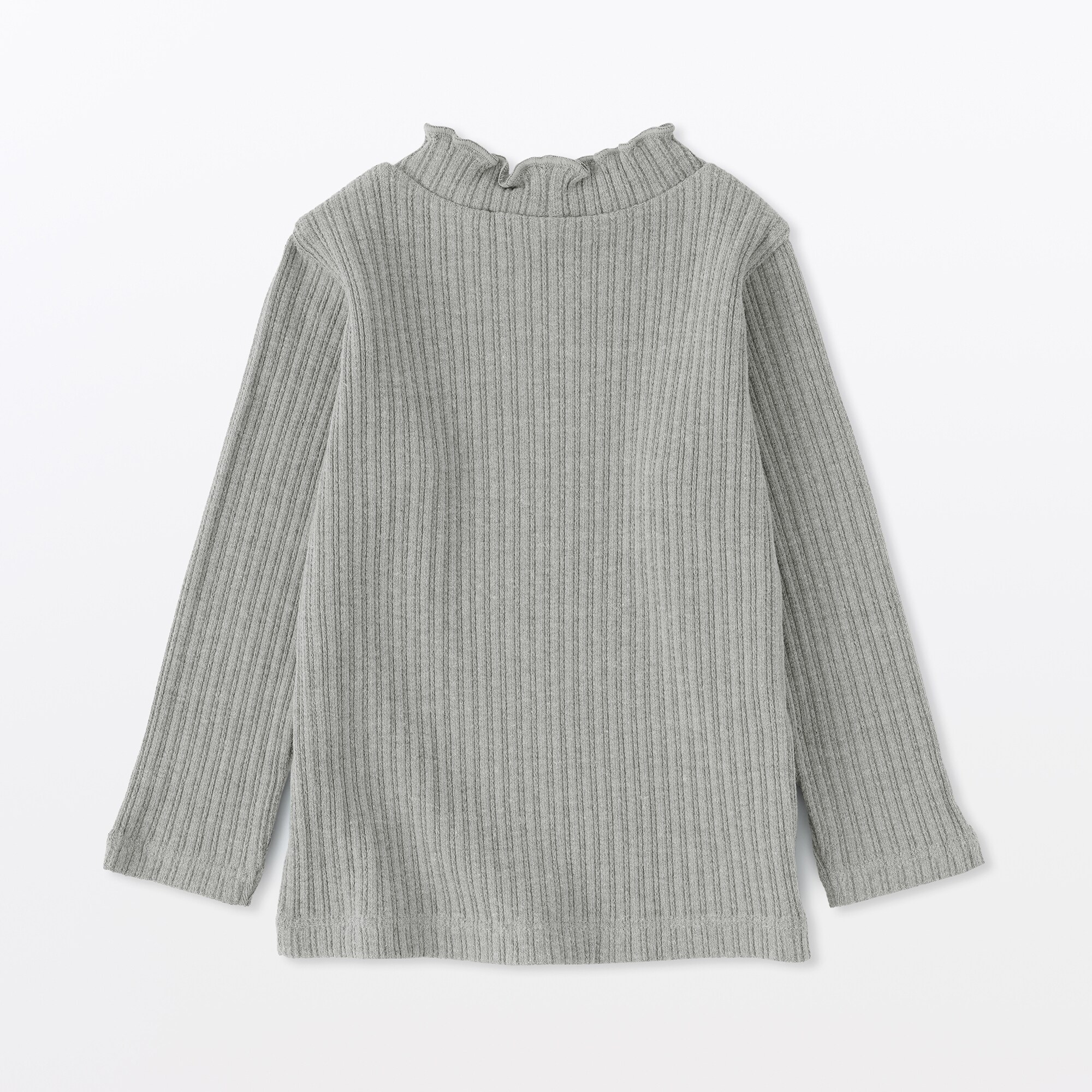 ベビー　ストレッチジャカード編みハイネック長袖Ｔシャツ