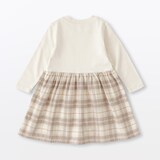 ベビー　両面起毛フランネルプルオーバー長袖ワンピース