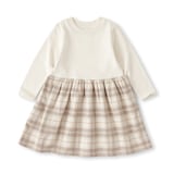 ベビー　両面起毛フランネルプルオーバー長袖ワンピース