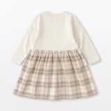 ベビー　両面起毛フランネルプルオーバー長袖ワンピース