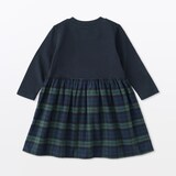 ベビー　両面起毛フランネルプルオーバー長袖ワンピース