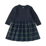 ベビー　両面起毛フランネルプルオーバー長袖ワンピース