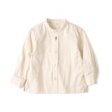 ベビー　二重ガーゼスタンドカラー長袖シャツ