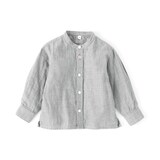 ベビー　二重ガーゼスタンドカラー長袖シャツ