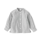 ベビー　二重ガーゼスタンドカラー長袖シャツ