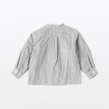 ベビー　二重ガーゼスタンドカラー長袖シャツ