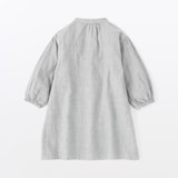 ベビー　二重ガーゼスタンドカラー長袖ワンピース