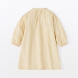 ベビー　二重ガーゼスタンドカラー長袖ワンピース