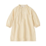 ベビー　二重ガーゼスタンドカラー長袖ワンピース