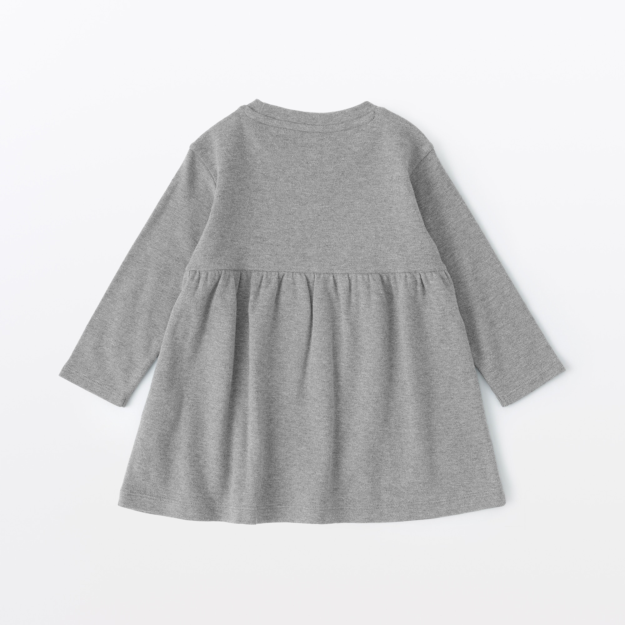 ベビー　あたまするっと　両面起毛クルーネック長袖チュニック