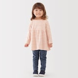 ベビー　あたまするっと　両面起毛クルーネック長袖チュニック