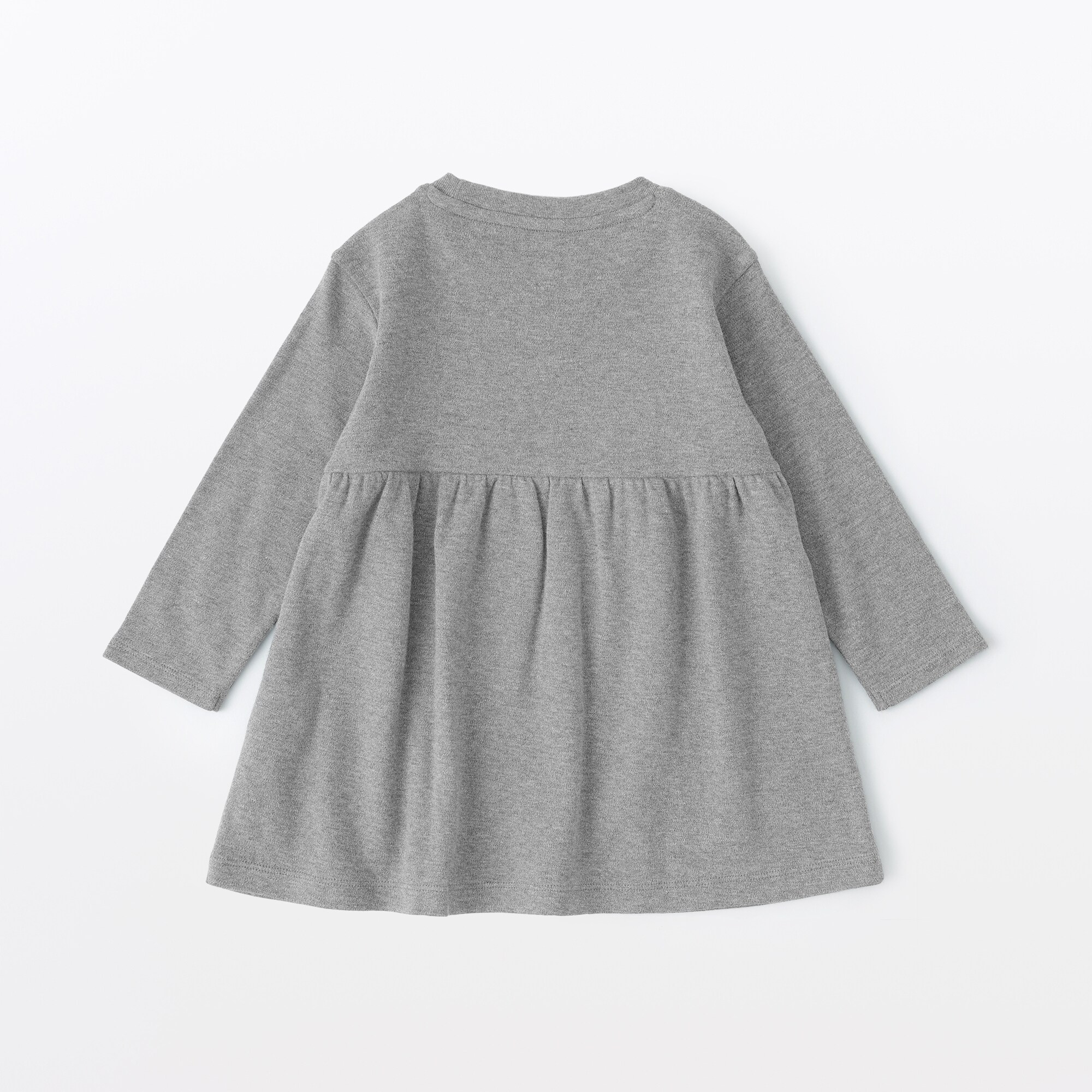 ベビー　あたまするっと　両面起毛クルーネック長袖チュニック