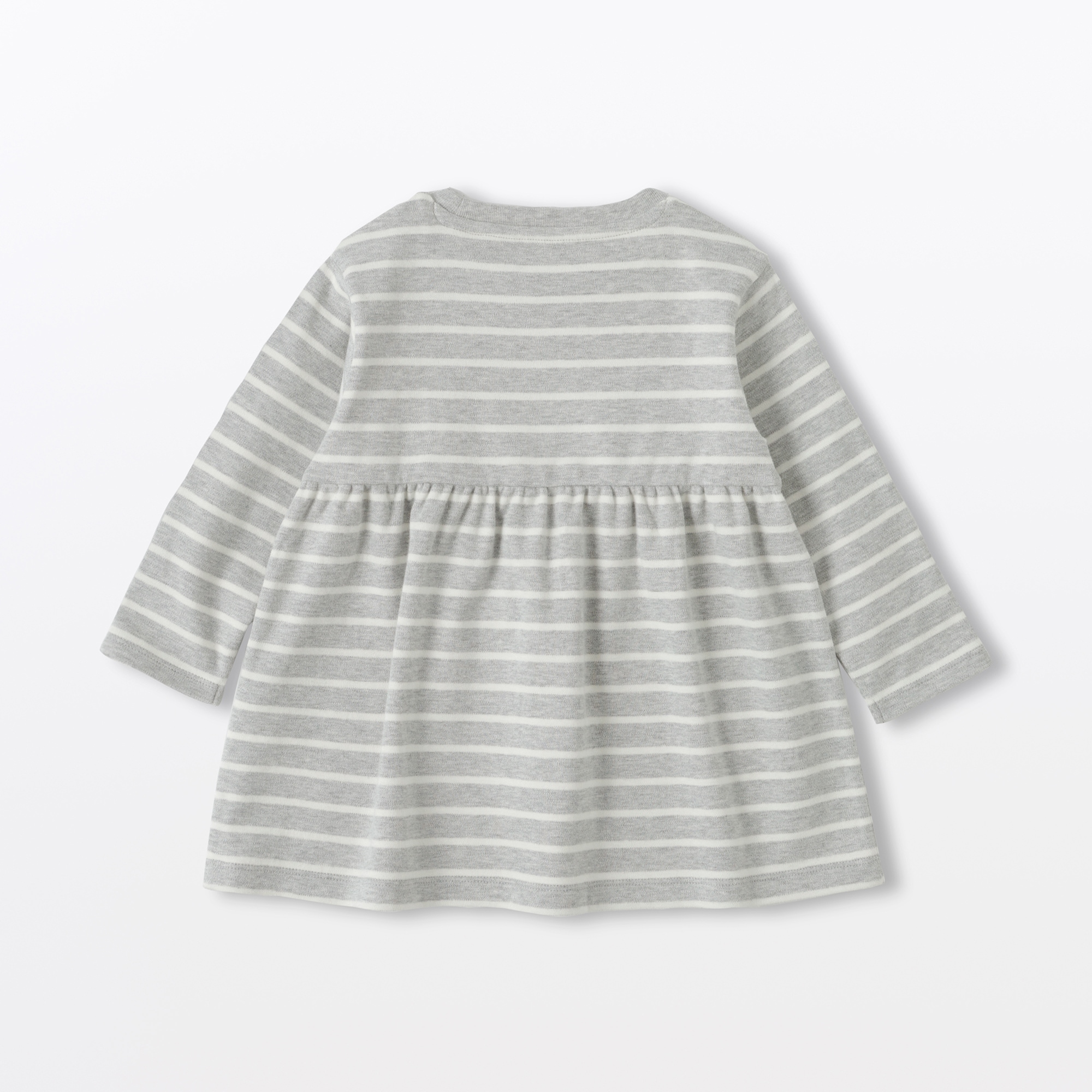 ベビー　あたまするっと　両面起毛クルーネック長袖チュニック