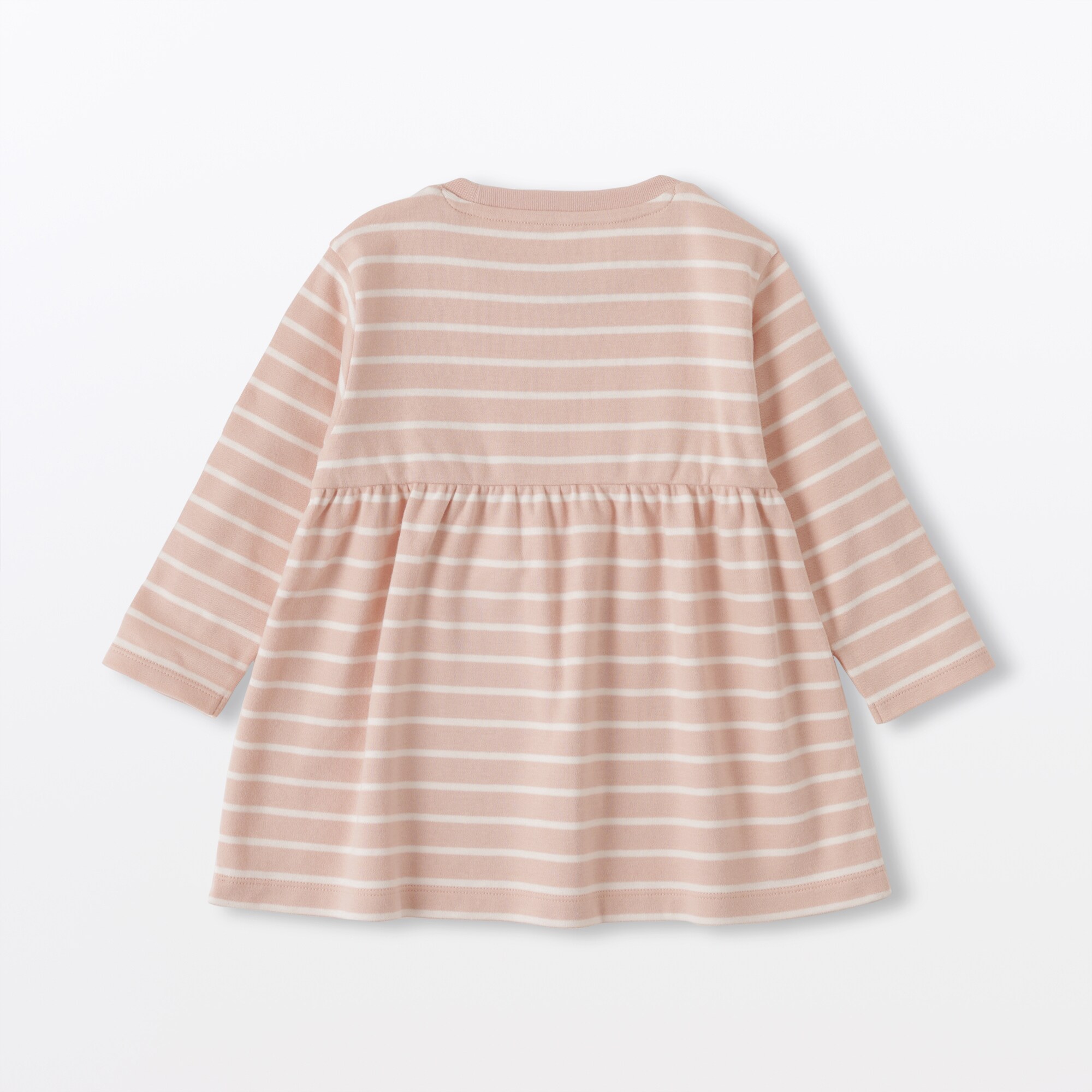 ベビー　あたまするっと　両面起毛クルーネック長袖チュニック