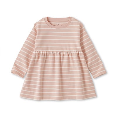 ベビー　あたまするっと　両面起毛クルーネック長袖チュニック