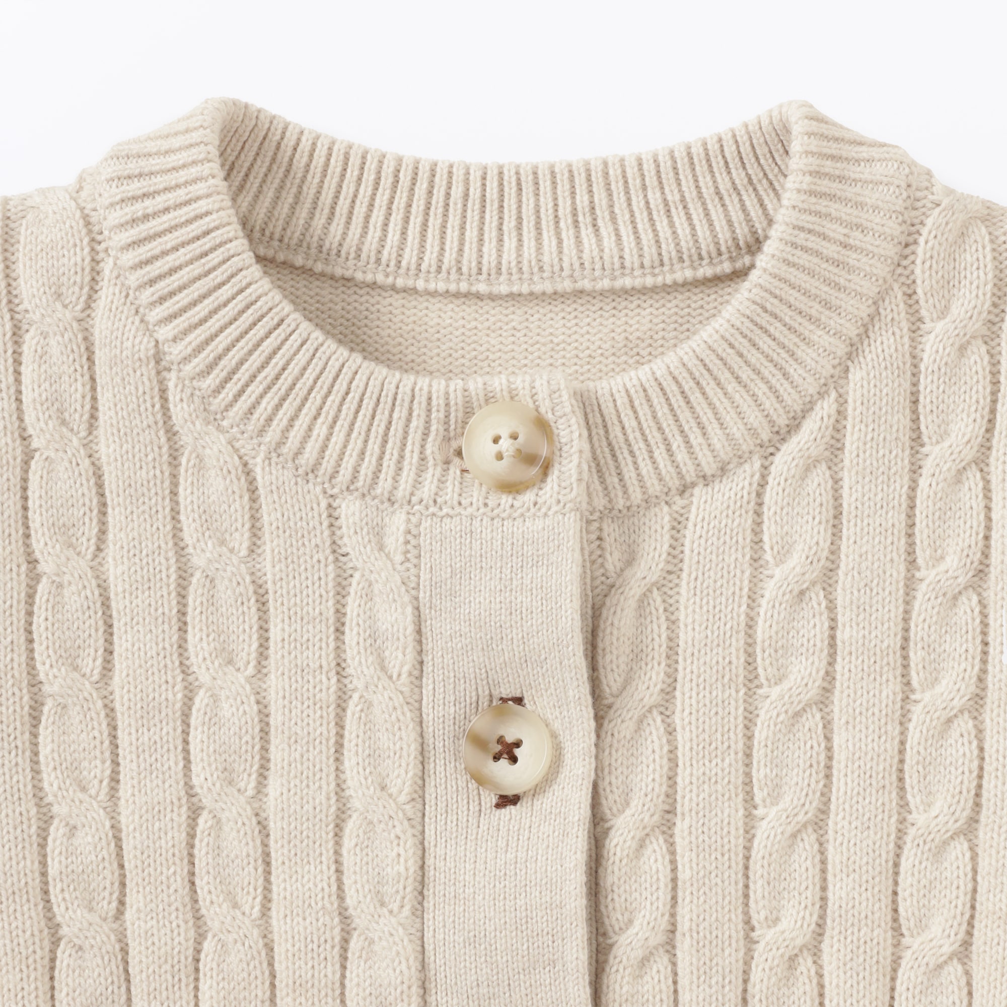 ベビー　洗えるニットクルーネックカーディガン