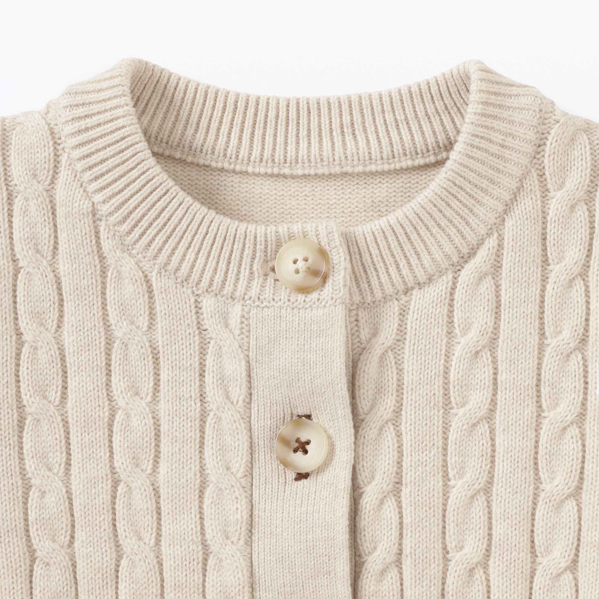 ベビー　洗えるニットクルーネックカーディガン